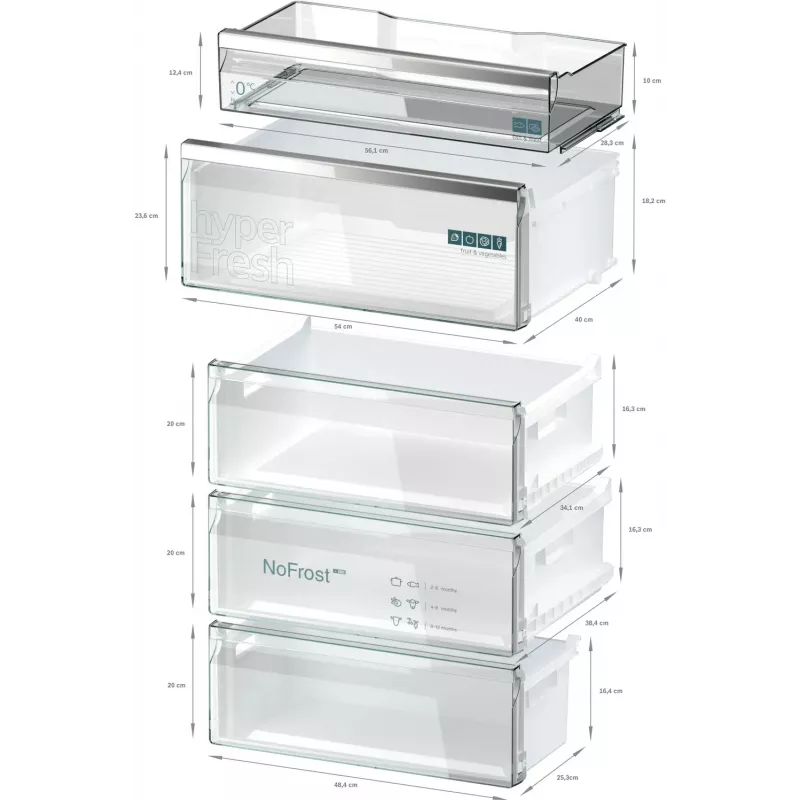 Siemens iQ500 KG49N4XAF koel-vriescombinatie vrijstaand 440 L zwart
