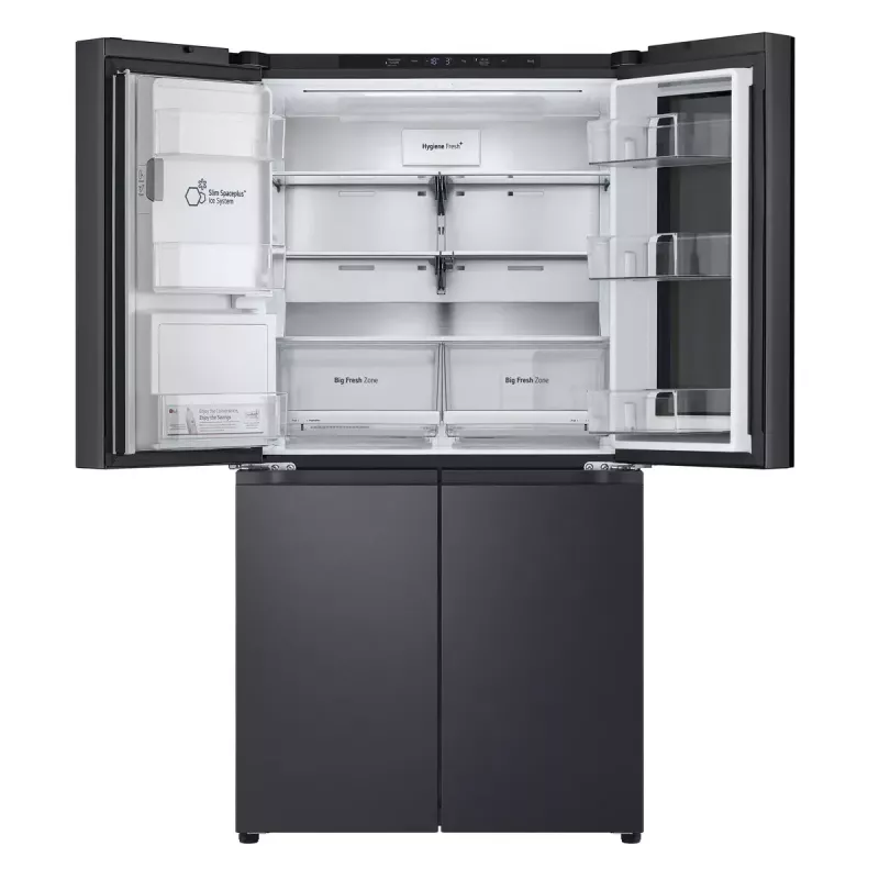 LG InstaView GMG960EVJE side-by-side koelkast vrijstaand 638 L zwart
