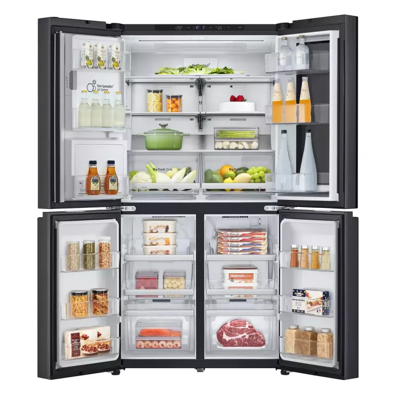 LG InstaView GMG960EVJE side-by-side koelkast vrijstaand 638 L zwart