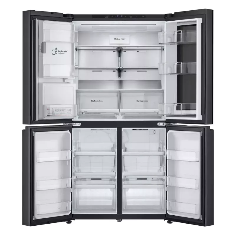 LG InstaView GMG960EVJE side-by-side koelkast vrijstaand 638 L zwart