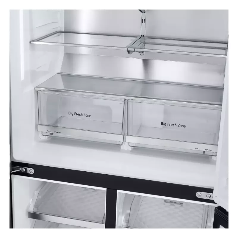 LG InstaView GMG960EVJE side-by-side koelkast vrijstaand 638 L zwart