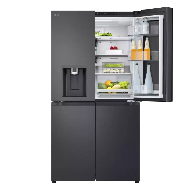 LG InstaView GMG960EVJE side-by-side koelkast vrijstaand 638 L zwart