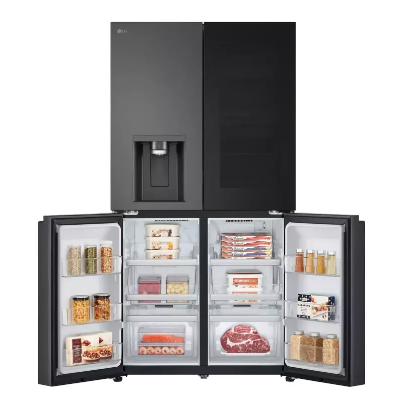 LG InstaView GMG960EVJE side-by-side koelkast vrijstaand 638 L zwart