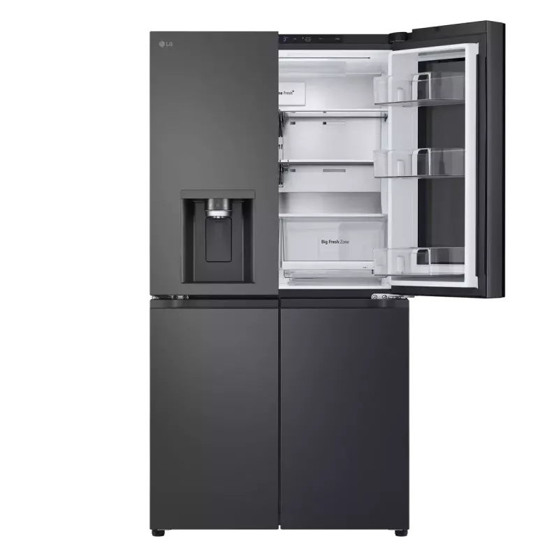 LG InstaView GMG960EVJE side-by-side koelkast vrijstaand 638 L zwart