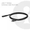 USB-C 40Gbps verlengkabel 1 m — club 3d, USB C naar USB C, zwart