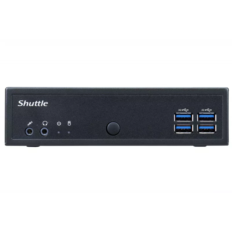 Shuttle XPC slanke barebone DL40N, Intel N150, 1x DDR5, 2x LAN (2x 2,5Gbit), 2xCOM,1xHDMI,1xDP, 1x VGA, ventilatorloos, 24/7 continu gebruik
