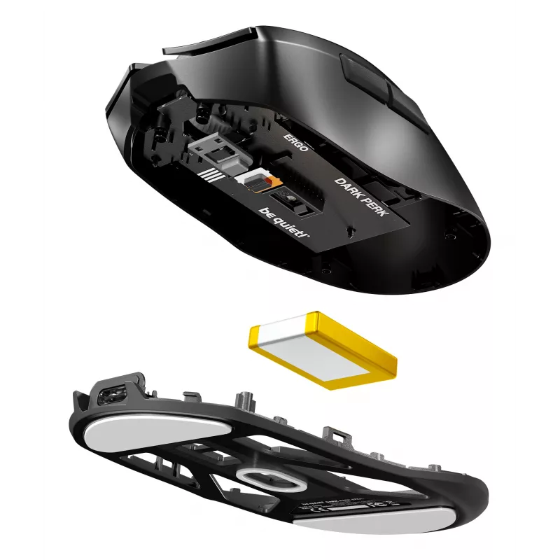 be quiet Dark Perk | Ergo muis gaming rechtshandig RF draadloos + USB Type-C optisch 32000 DPI