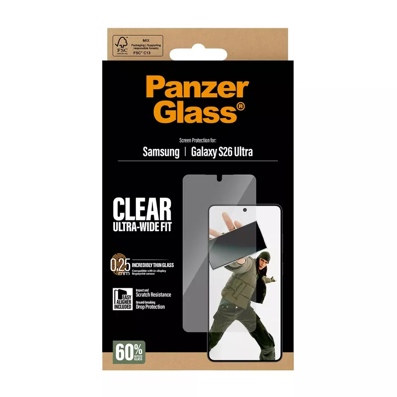 PanzerGlass ® displayscherm Samsung Galaxy S26 Ultra | Ultra-Wide Fit met EasyAligner