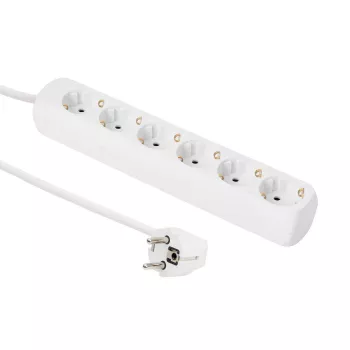 Microconnect GRU0063WA stroomverlenging 3 m 6 AC-stopcontacten wit