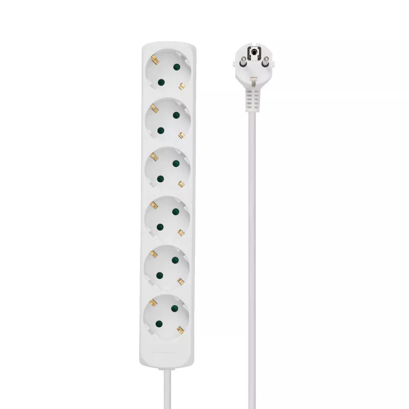 Microconnect GRU0063WA stroomverlenging 3 m 6 AC-stopcontacten wit