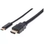 Manhattan USB-C naar HDMI-kabel, 4K@30Hz, 2 m, zwart, stekker naar stekker, drie jaar garantie