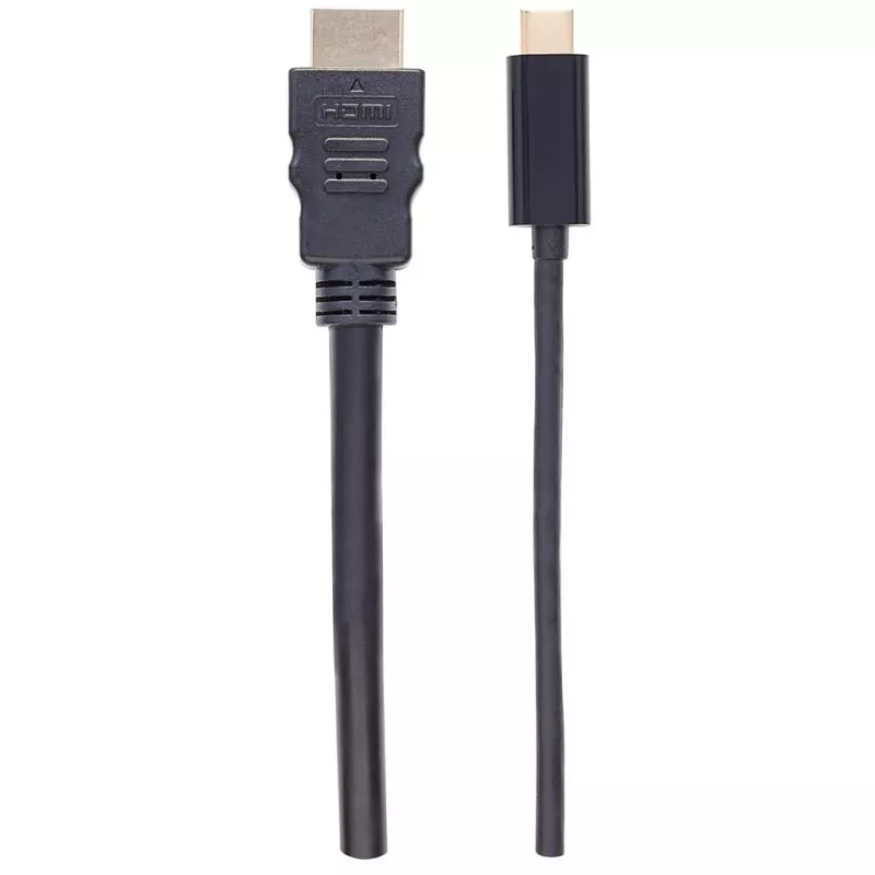 Manhattan USB-C naar HDMI-kabel, 4K@30Hz, 2 m, zwart, stekker naar stekker, drie jaar garantie