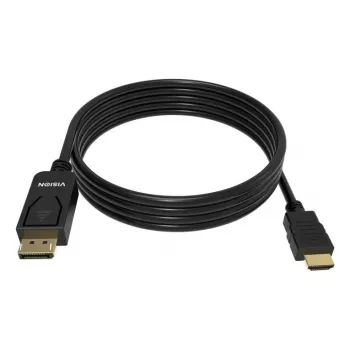 Videokabel-adapter VISION TC 2MDPHDMI8K/BL — 2 m DisplayPort naar HDMI, 6 mm, zwart