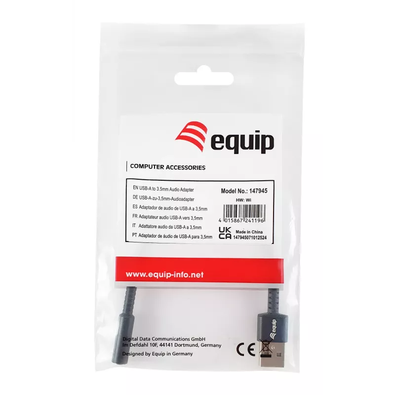 Equip 147945 audiokabel 0,15 m 3,5 mm USB Type-A zwart