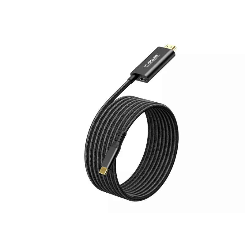 VivoLink USB-C-naar-HDMI-kabel met 100 W stroomvoorziening, model PROUSBCHDMIMM2-CHARGE