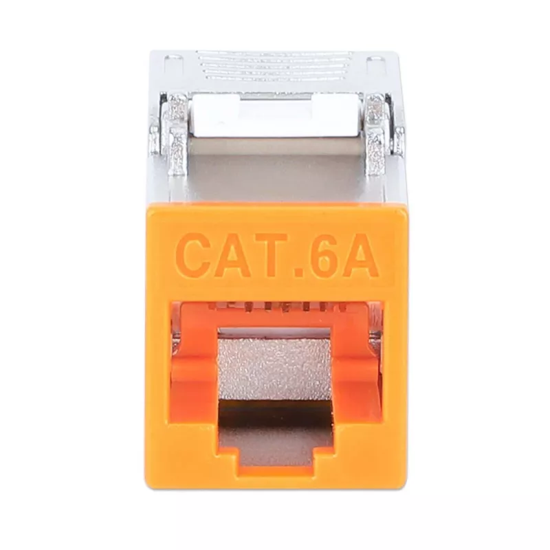 Intellinet Cat6a 10G afgeschermde gereedschapsloze slanke Keystone Jack, oranje
