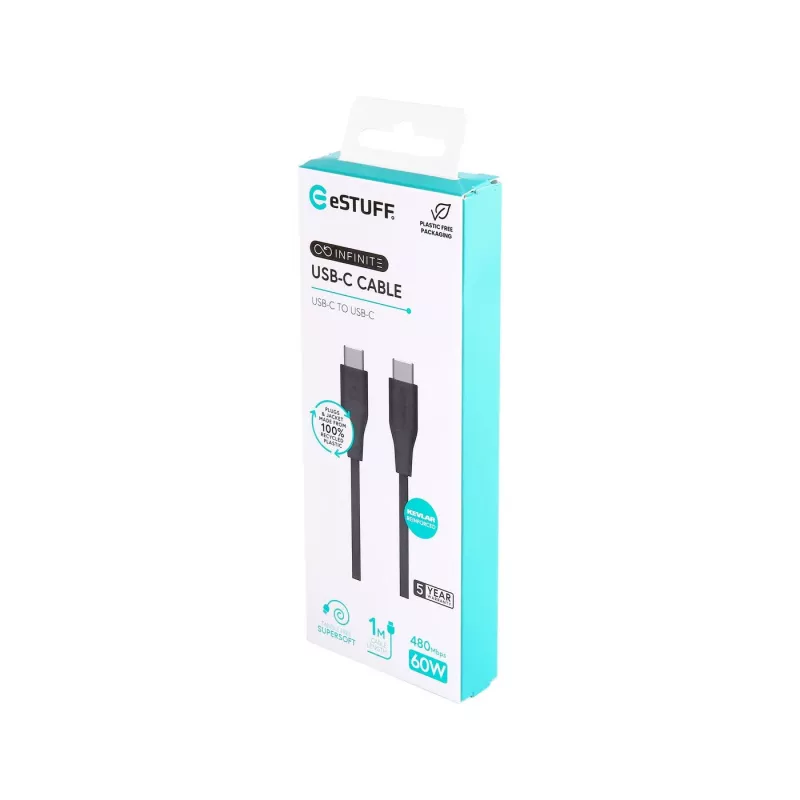 eSTUFF ES604180 USB-kabel USB 2.0 1 m USB-C zwart