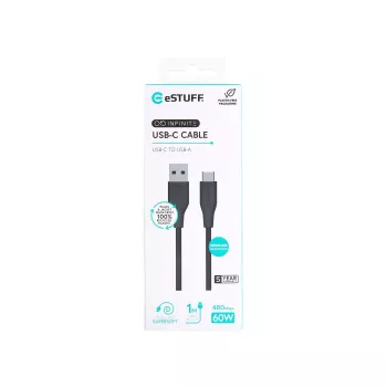 eSTUFF ES605180 USB-kabel USB 2.0 1 m USB-C USB-A zwart