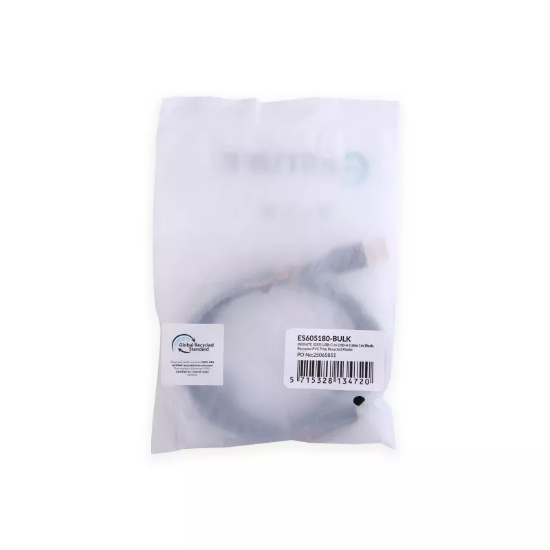 eSTUFF ES605180-BULK USB-kabel USB 2.0 1 m USB-C USB-A zwart
