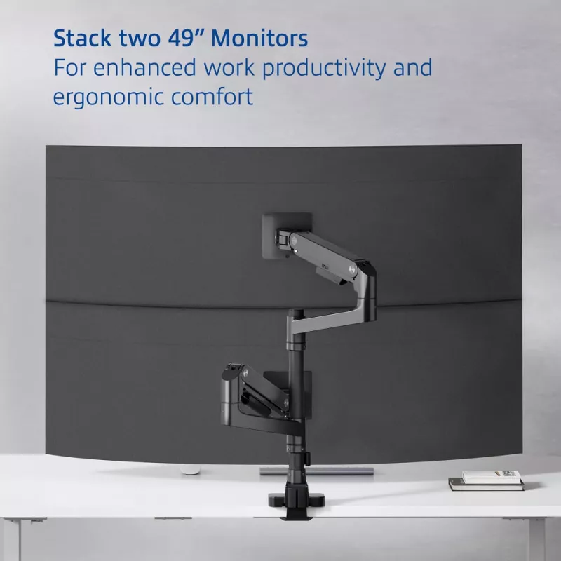 ACT monitorarm 49 inch Office Premium, gasveer, mastmontage, 2 monitoren