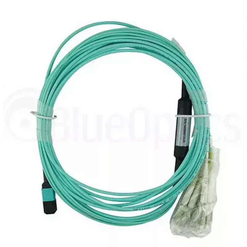 Glasvezelkabel BlueOptics OCTCABLE10M-SR 10 m OM3 MPO naar 4×LC aqua