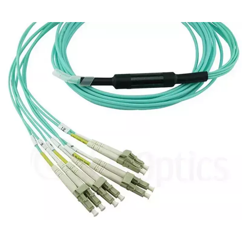 Glasvezelkabel BlueOptics OCTCABLE10M-SR 10 m OM3 MPO naar 4×LC aqua