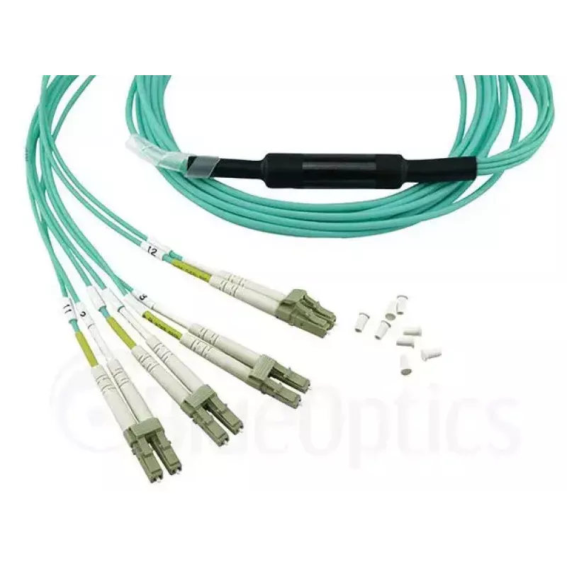 Glasvezelkabel BlueOptics OCTCABLE10M-SR 10 m OM3 MPO naar 4×LC aqua