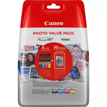 Inktpatroon Canon CLI-551XL hoge capaciteit BK/C/M/Y 4-pack