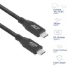 ACT USB4 20Gbps 240W USB Type-C-kabel, 2 meter, 2 m, USB C, USB C, USB4 Gen 2x2, 20 Gbit/s, zwart