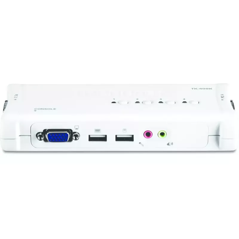 KVM-switch Trendnet TK-409K USB VGA 2048x1536 1,6 m bekabeld blauw