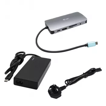 i-tec Metal USB-C Nano Dock HDMI/VGA met LAN + universele oplader 77 W