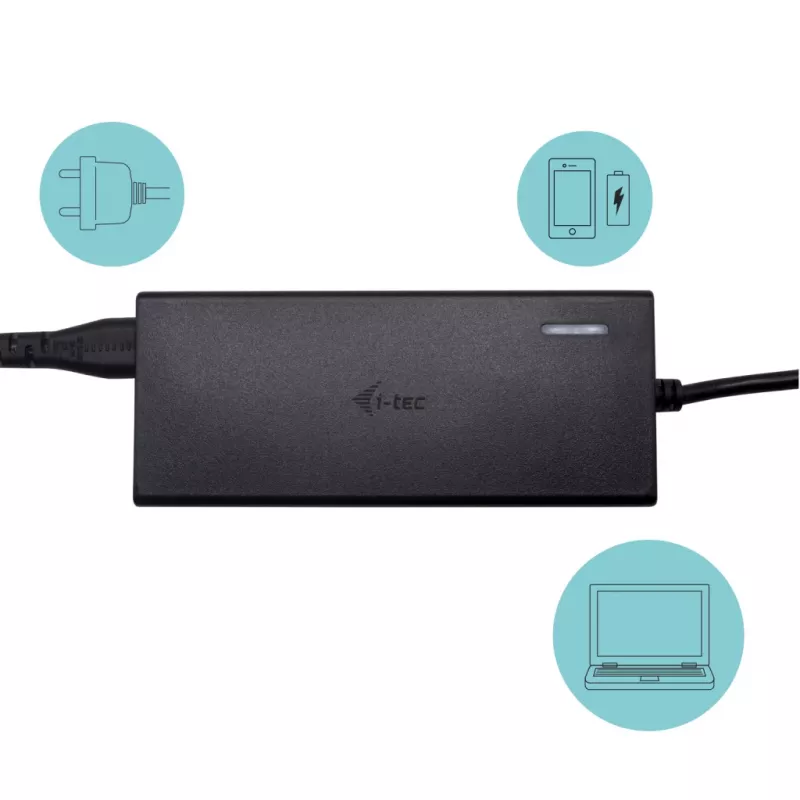 i-tec Metal USB-C Nano Dock HDMI/VGA met LAN + universele oplader 77 W