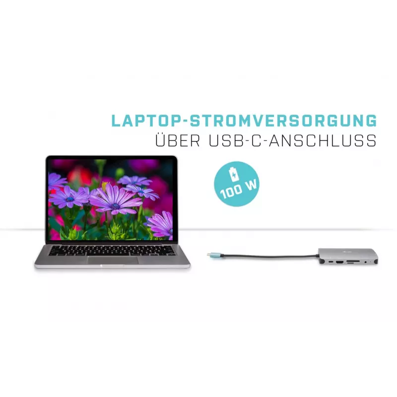 i-tec Metal USB-C Nano Dock HDMI/VGA met LAN + universele oplader 77 W
