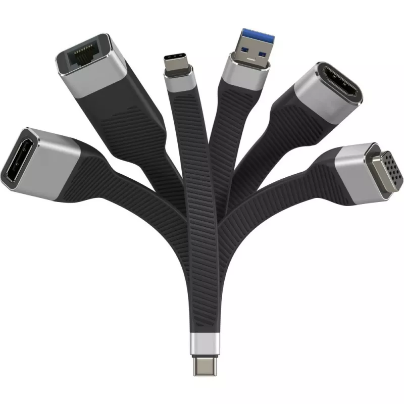 Techly ICOC USBC-RJ45 netwerkkabel zwart 0,144 m