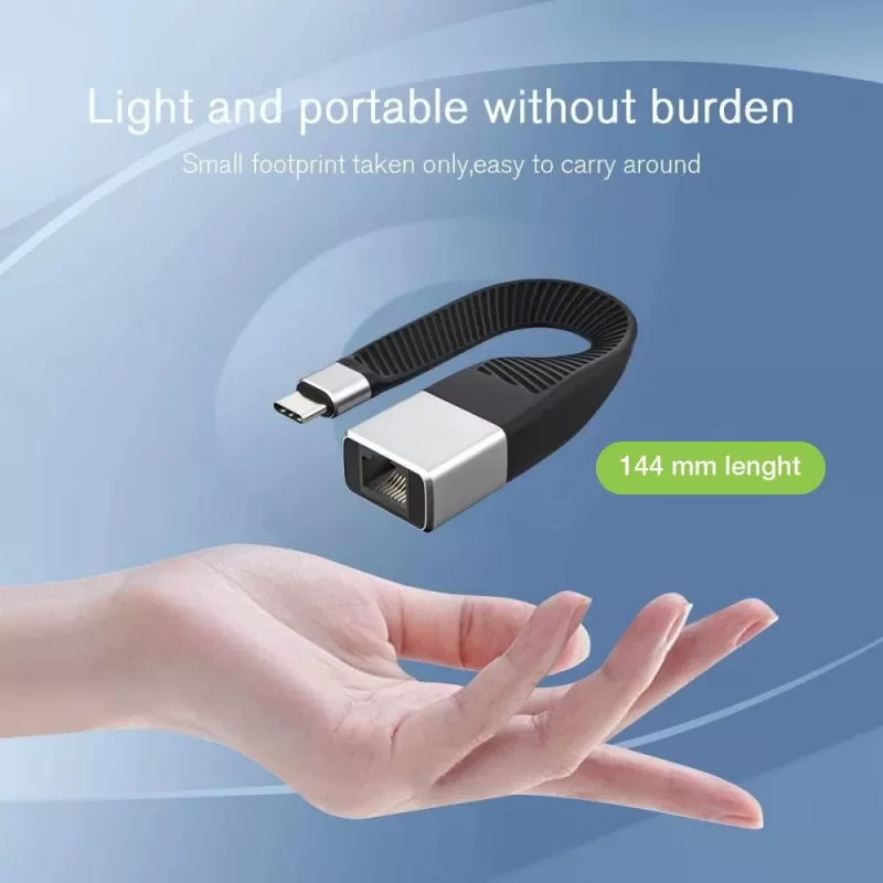 Techly ICOC USBC-RJ45 netwerkkabel zwart 0,144 m