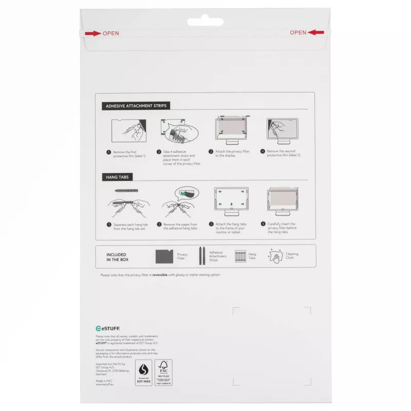 eSTUFF GLBB16345216 privacyfilter 40,6 cm (16 inch) laptop frameloos privacyfilter