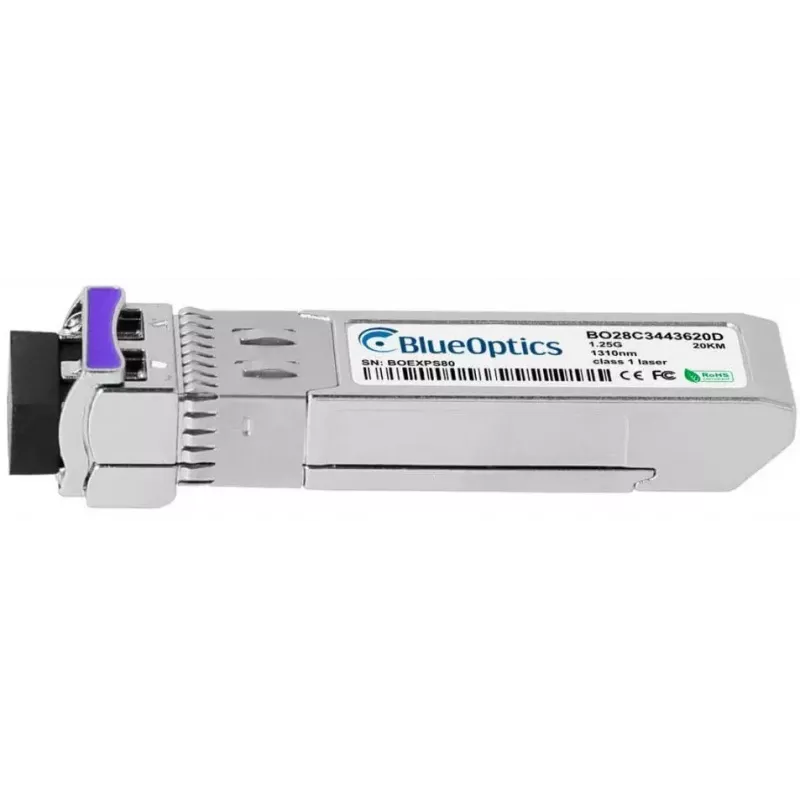 Netwerk-transceivermodule BlueOptics AT-SPBD20DUAL-14-BO — glasvezel-SFP, cSFP-interface, LC-stekker, aluminium