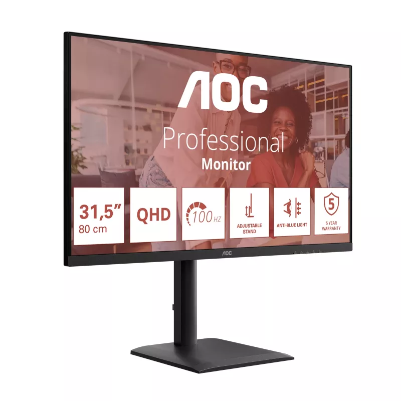 AOC E4 Q32E4U Computermonitor 80 cm (31,5 inch) 2560 x 1440 pixel Quad HD LED zwart
