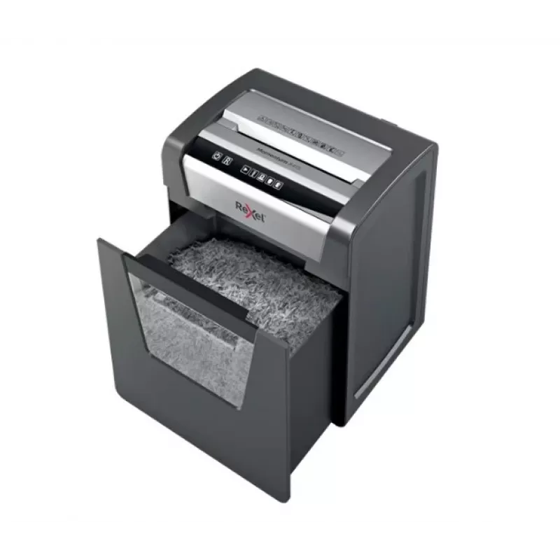 Rexel Momentum M510 microcut-papiervernietiger P5, microcut-versnippering, 2 x 15 mm, 23 L, 250 vellen, 58 dB, knoppen