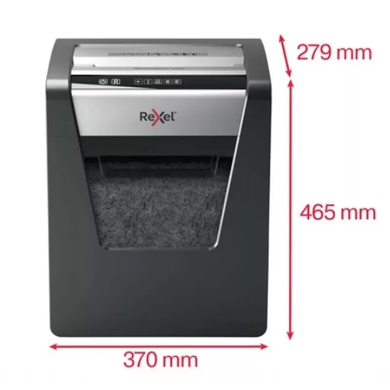 Rexel Momentum M510 microcut-papiervernietiger P5, microcut-versnippering, 2 x 15 mm, 23 L, 250 vellen, 58 dB, knoppen