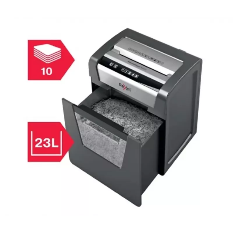 Rexel Momentum M510 microcut-papiervernietiger P5, microcut-versnippering, 2 x 15 mm, 23 L, 250 vellen, 58 dB, knoppen