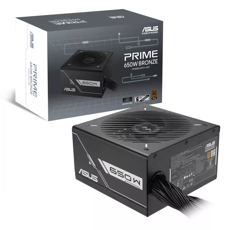 Voeding ASUS Prime 650W ATX 20+4-pin, 80 PLUS Bronze, zwart, 13,5-cm-ventilator