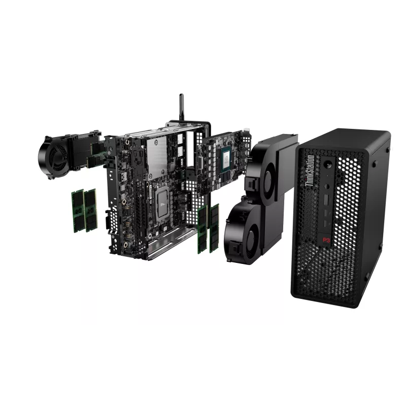 Lenovo ThinkStation P3 Ultra SFF Intel® Core™ i5 i5-14600 32 GB DDR5-SDRAM 1 TB SSD NVIDIA RTX A400 Windows 11 Pro mini tower workstation zwart