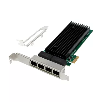 PCIe x1 netwerkkaart MicroConnect MC-PCIEX1-82575-Q met Intel 82575 controller