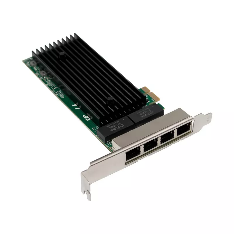 PCIe x1 netwerkkaart MicroConnect MC-PCIEX1-82575-Q met Intel 82575 controller