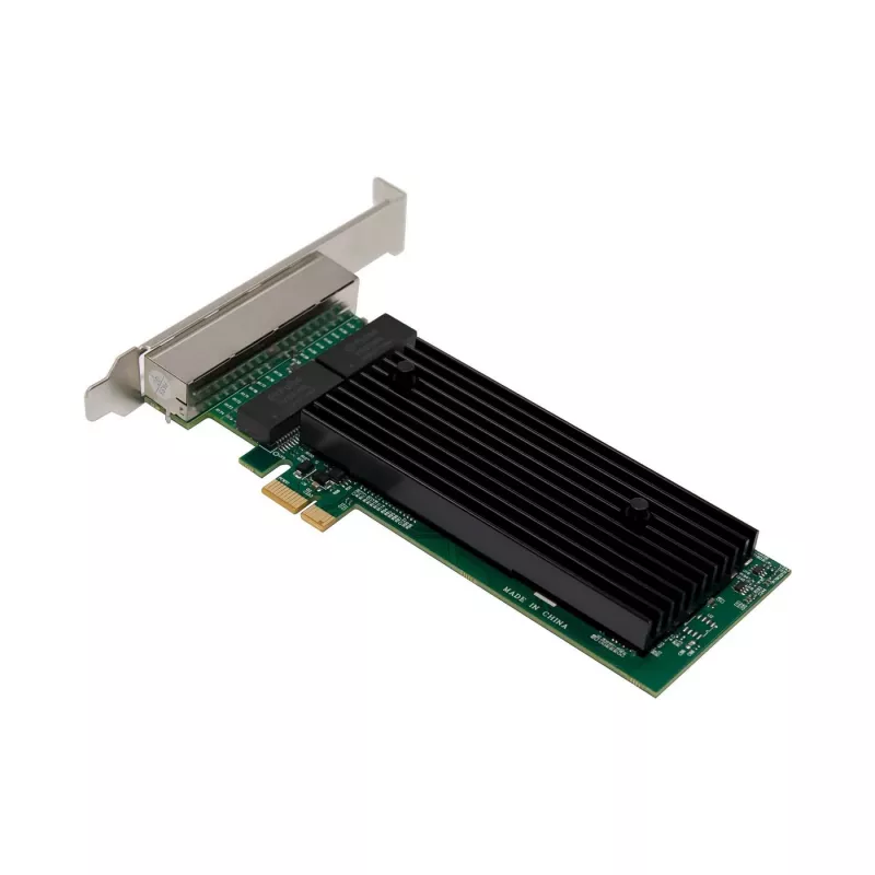 PCIe x1 netwerkkaart MicroConnect MC-PCIEX1-82575-Q met Intel 82575 controller