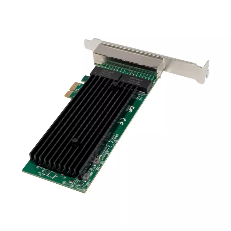 PCIe x1 netwerkkaart MicroConnect MC-PCIEX1-82575-Q met Intel 82575 controller
