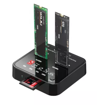 Media Duplicator CoreParts MS-CLONER-M2-SD zwart USB Type-C M.2
