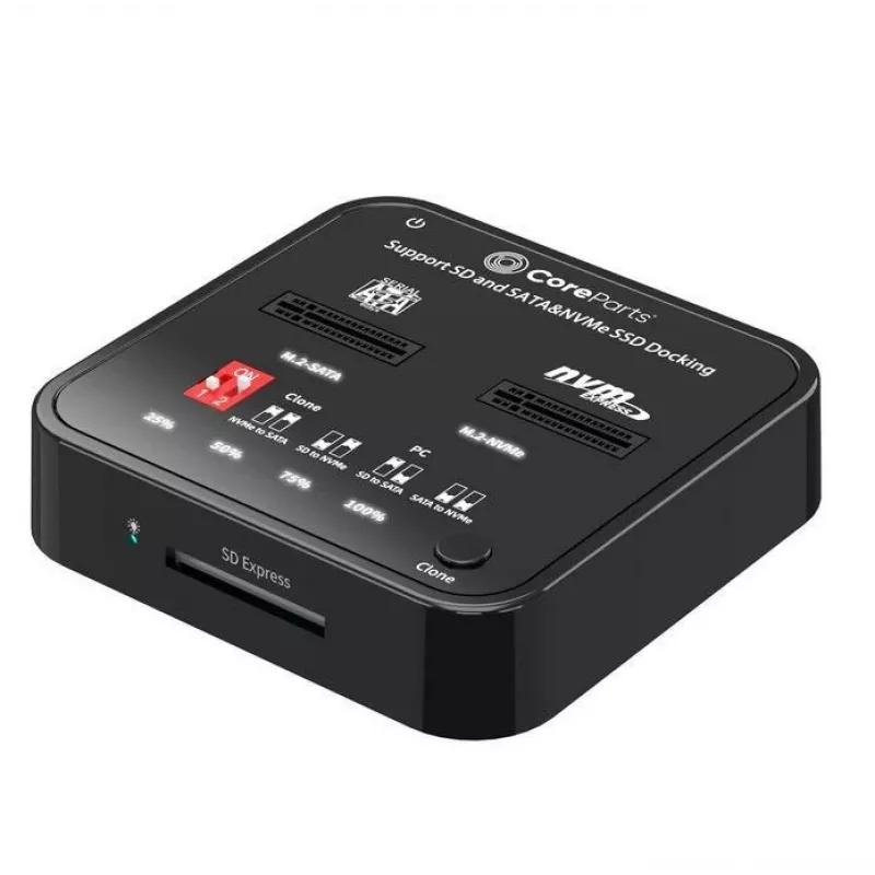 Media Duplicator CoreParts MS-CLONER-M2-SD zwart USB Type-C M.2