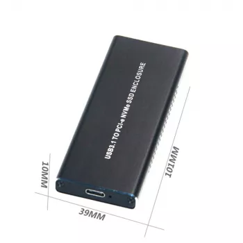 CoreParts MSUB8001 behuizing voor opslagstation SSD behuizing zwart M.2